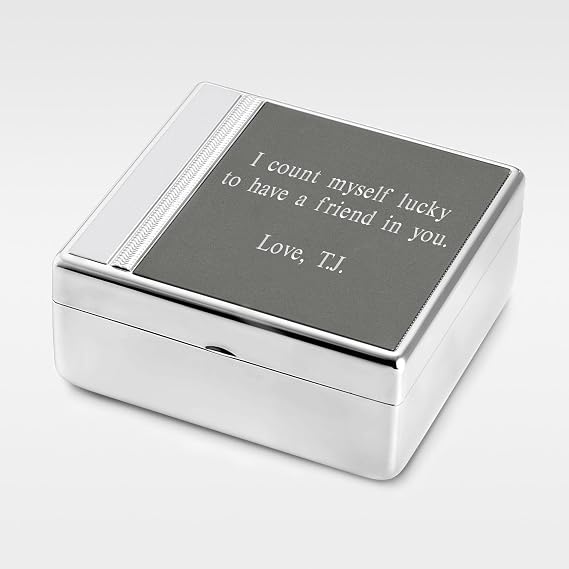 THINGS REMEMBERED Engraved Silver and Gunmetal Keepsake Box