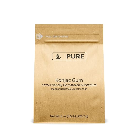 Konjac Gum Powder (8 oz) Glucomannan Konjac Powder, Cornstarch Substitute, Thickener