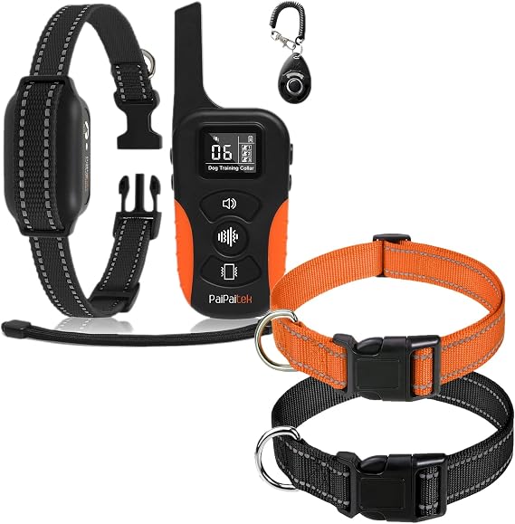 No Shock Dog Training Collar with Remote 3300ft Range, Strong Vibrating Dog Collar Beep and Vibrate Only, Waterproof & Rechargeable Vibration Collar for Small Medium Large Dogs - No Prongs