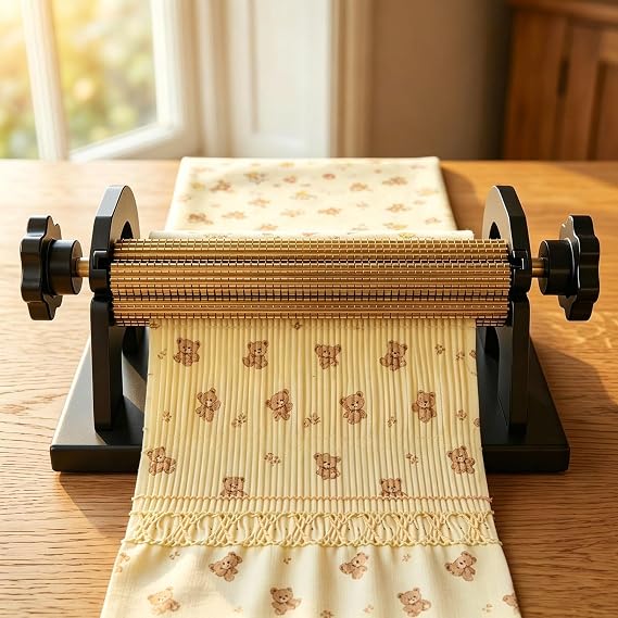 32 Row Smocking Pleater Sewing Machine,Fabric Pleating Tool with Back Box Special Needle,47 Positions Adjustable Pleating Presser Foot,for DIY Apparel Fabric Ruffling Craft Project Use3 24Rows
