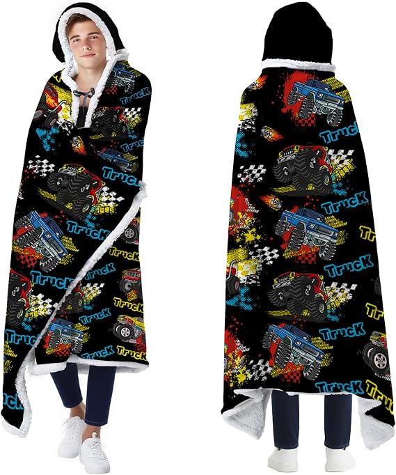 Monster Truck Wearable Blanket Hoodies, Soft Blankets 7147 In