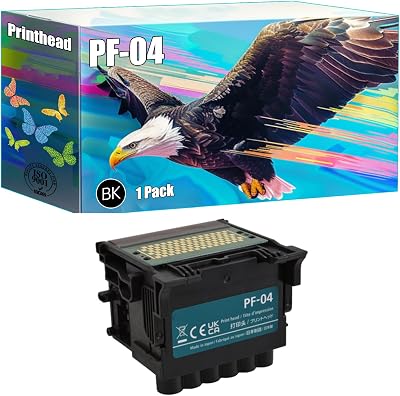 PF-04 Printhead Compatible for Canon imagePROGRAF iPF650 iPF655 iPF750 iPF755 iPF760 iPF765 iPF770 iPF780 iPF830 iPF840 iPF850 Printers, High Yield 100000 Pages, Bright Colors Clear Printing Black