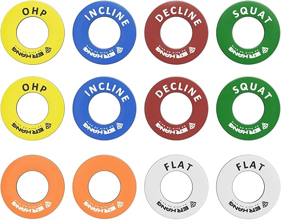 GMWD Power Cage Magnetic Position Markers, 1 Inch Power Rack Reminder Labels, Squat Rack Magnets Identifier Rings for Home Gym(5 Pairs)