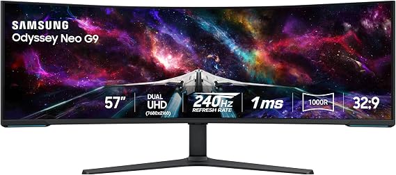Samsung 57" Odyssey Neo G9 (G95NC) Dual 4K UHD 1000R Curved Gaming Monitor