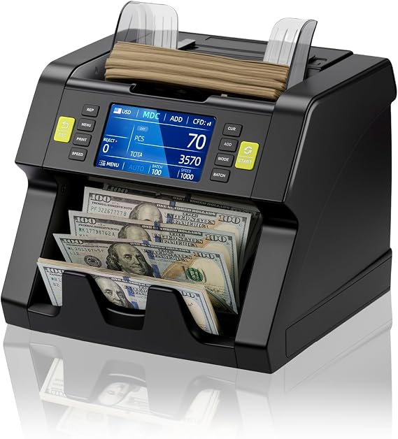 MUNBYN IMC21 Money Counter Machine Mixed Denomination, 2Y Manufacturer