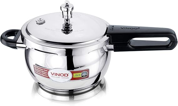 Vinod Stainless Steel Pressure Cooker, Glass Lid, 2.5 Litre