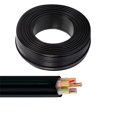 5-Core Flexible Electrical Wire 1050mm2, Heavy-Duty Industrial Distribution for Building Wiring, Projects, and Power Installations(100ft,10mm2-5c)
