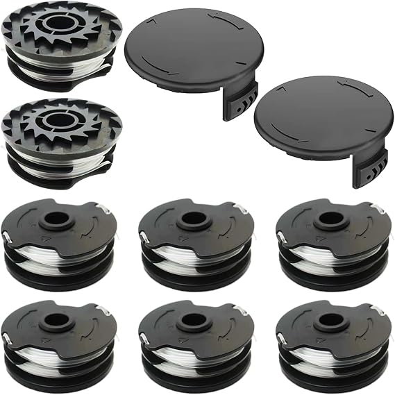 10PCS Replacement Trimmer Spools & Caps For Parkside PRTA 20-Li A1/B1/B2/C3,PRT 300 A1,PRT 550 A1/A3 (8 Spools + 2 Caps)
