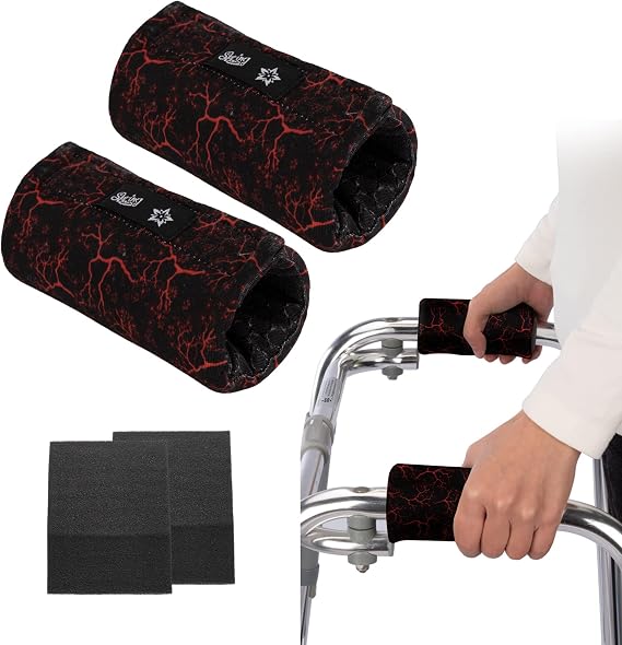 Universal Walker パッド入りハンドグリップ 2パック カバー ソフトクッション 低反発素材 コアパッド
