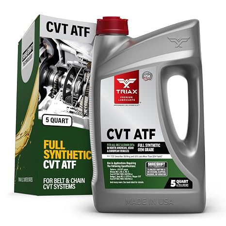 TRIAX CVT ATF Fully Synthetic Automatic Transmission Oil for CVT Transmission: Sure-Shift Nonslip Technology Exceeds OEM Specifications Universal Compatibility (5 quarts/4.73 ltrs)