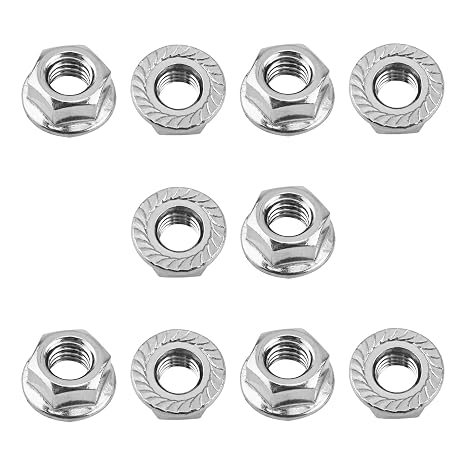 M8x1.25 Serrated Flange Hex Nuts for Mini Bike Engines 30 Pack
