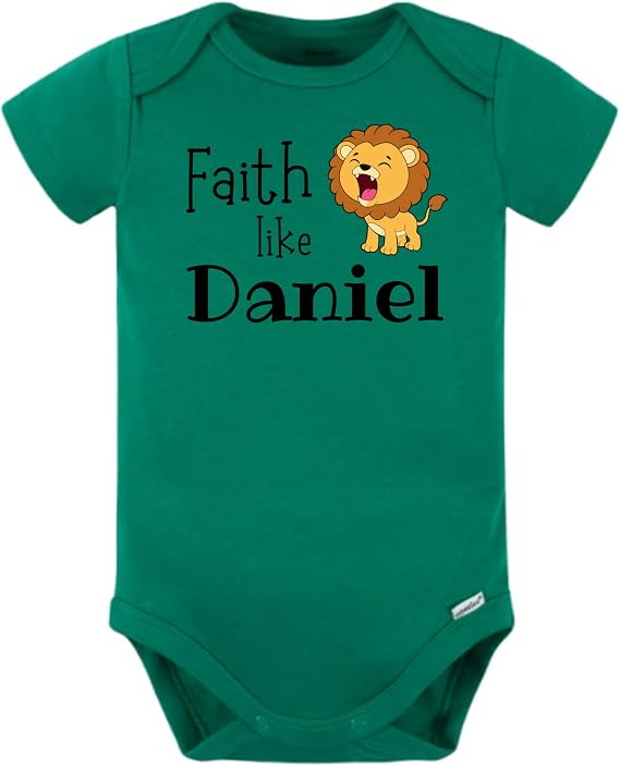 Faith Like Daniel Christian Baby Onesies Lion Bible Story Bodysuits