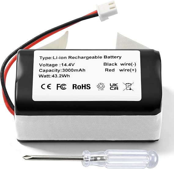 RVBAT850 Replacement Battery for Shark Vacuum ION/IQ/AI Robot R75 R85 RV761 RV850C RV101AE RV1000S RV1100VL UR1000SR RV700_N RV720_N (2-Prong Connector) RVBAT85002 RVBAT85003 RVBAT85004 RVBAT85005