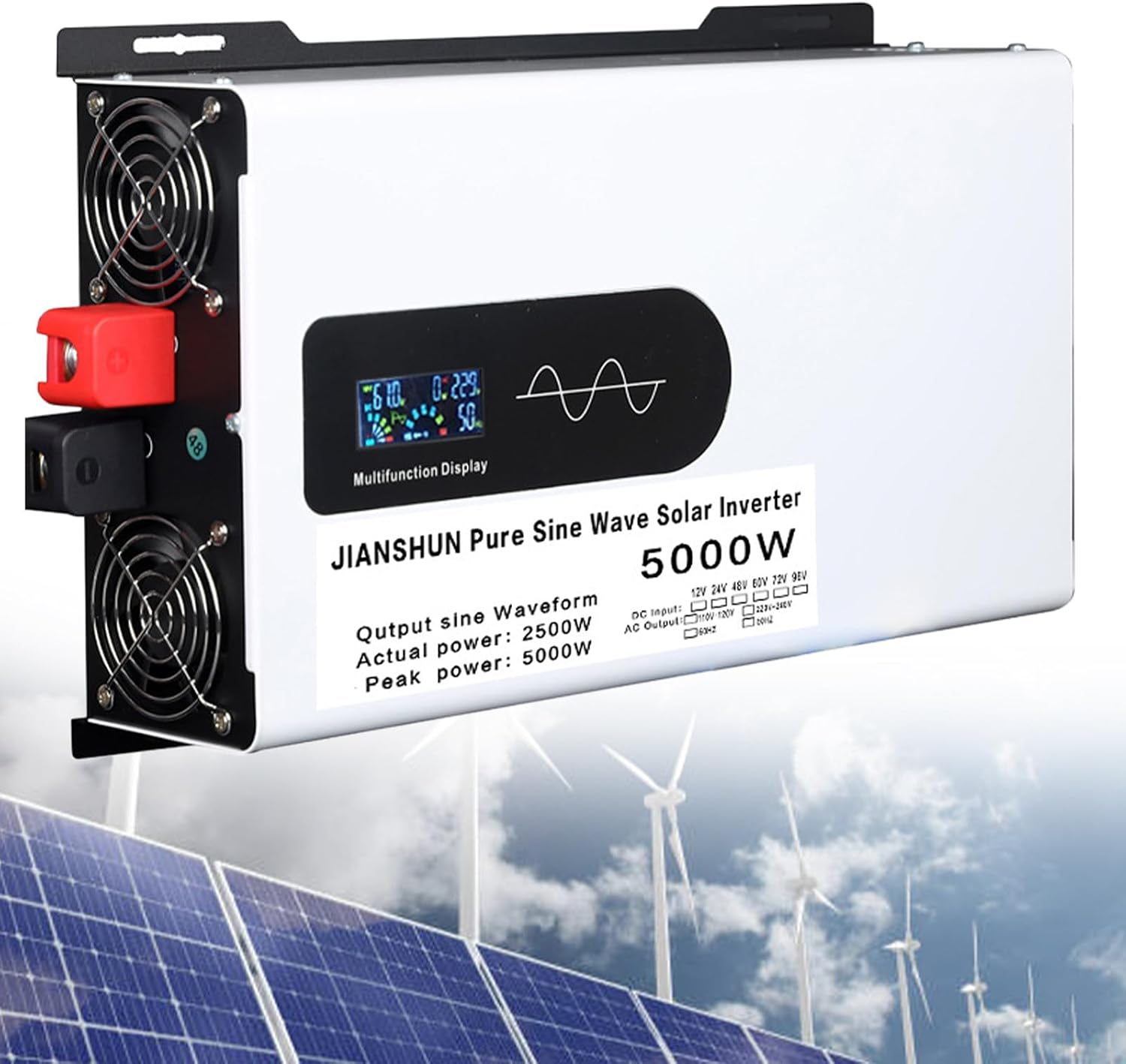 5000W Hybrid Solar Inverter, DC 12V 24V 48V-110V220V AC Split Phase Inverter, Pure Sine Wave Inverter, Parallel Inverter, For Home Energy Storage, 48Vto220V