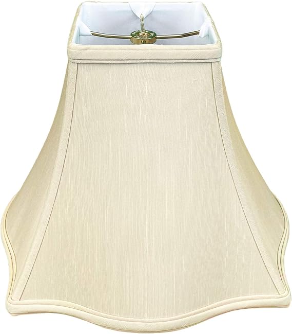 Royal Designs, Inc. Flare Bottom Outside Square Bell Lamp Shade, 4 x 10 x 8.5, Beige (BS-702-10BG)