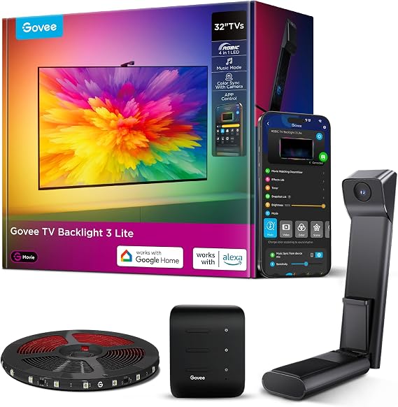 Govee TV Backlight 3 Lite 1.8m with Camera for 32 Inch TV