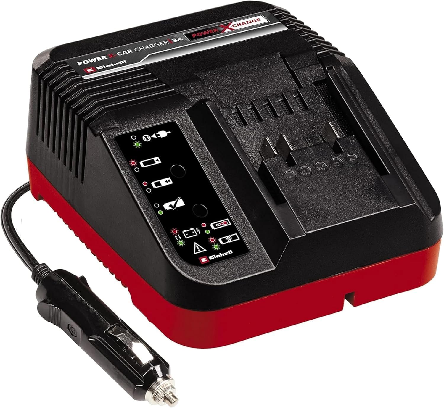 Einhell Orijinal Şarj Cihazı Power X-Car Charger 3A Power X-Change Li-Ion, 18 V, 12 V soket, sürekli akü takibi ve akıllı şarj yönetimi, 7li LED gösterge - 4512113