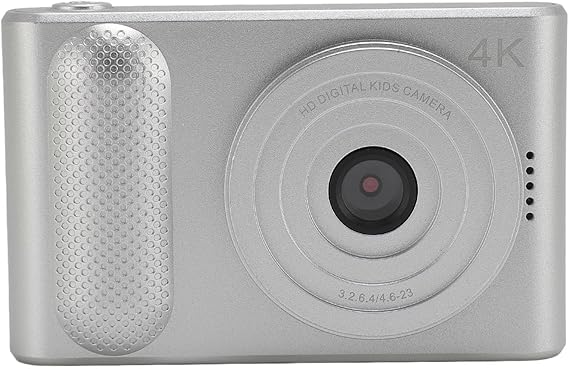 Digital Camera 4K, Auto Focus Vlogging Camera 48MP 16X Digital Zoom Digital Camera with 2.4" TFT Screen YouTube Portable Compact Small Camcorder for Teens, Adults, Beginners, Kids Silver