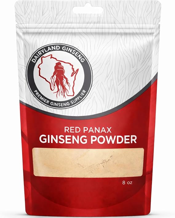 Red Panax Ginseng Powder with Natural Ginsenosides (8 oz)- Supports Healthy Energy, Vitality, Mood and More, Korean Panax Ginseng Root Powder for Smoothies, Coffee or Drinks (1 Pack)