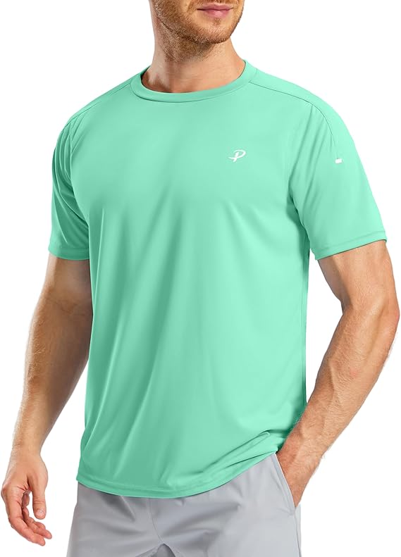 Pudolla Men's Workout Running T-Shirts Lightweight Quick Dry Athletic Gym Shirts for Men Short Sleeve Sport Tee Tops