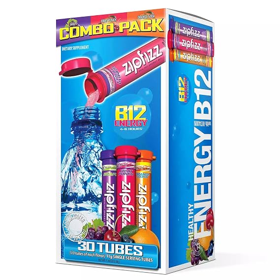 Zipfizz Energy Drink Mix, Electrolyte Hydration Powder with B12 and Multi Vitamin, Combo Pack - 30 Count(Pack of 1)
