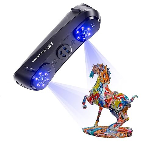 Creality 3D Scanner Sermoon S1 for Engineering Printing, 1+7+34 Blue Laser Handheld Scanner with 90FPS Scan Range (5mm-4m) & 0.02mm Accuracy, Deep Hole Detection 0.1mm, Compatible with Windows/macOS