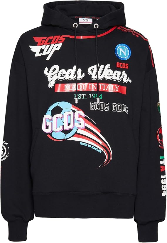 Gcds Unisex Ssc Napoli X Felpa Con Cappuccio Ssc Napoli Nascar Hoodie
