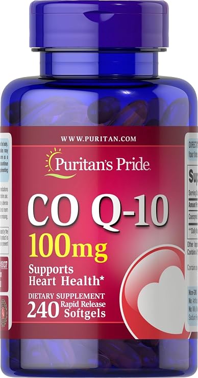 Puritan's Pride Coenzyme CoQ10 100mg, 240 Rapid Release Softgels