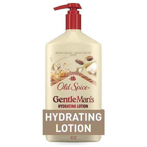 Old Spice Hand, Face & Body Lotion for Men, 24/7 Lightweight Moisturization with Vitamin B3, Instant Absorption, For All Skin Types, Brown Sugar + Cocoa Butter Scent, 16 oz