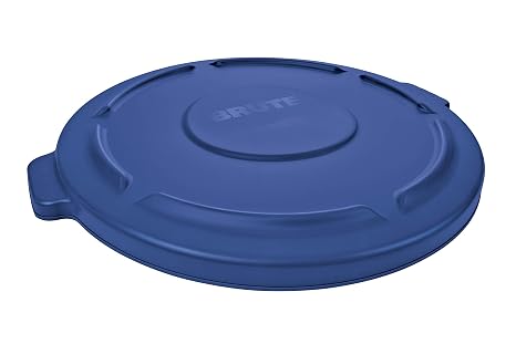 Rubbermaid Commercial Products BRUTE Trash Can Dome Lid, 44-Gallon, Blue, Compatible with the Rubbermaid Heavy Duty 20-Gallon Garbage Bins