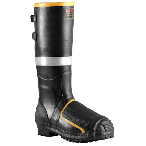 Tingley MB816B.08 Rubber Steel Toe Boot, 8, Black