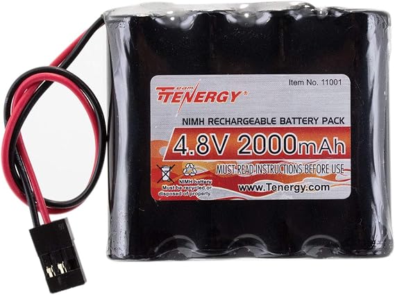 Tenergy 4.8V 2000mAh NiMH Flat RX Receiver Battery Pack for RC Planes
