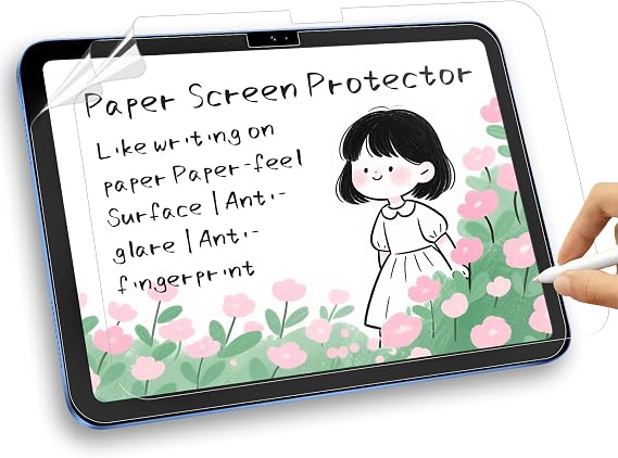 2 Pack Paper Matte Screen Protector for iPad Air 11 Inch M4/M3/M2 (8th/7th/6th Gen, 2026/2025/2024), PET Anti-Glare Texture Film Compatible with Apple Pencil Drawing, Writing and Taking Notes