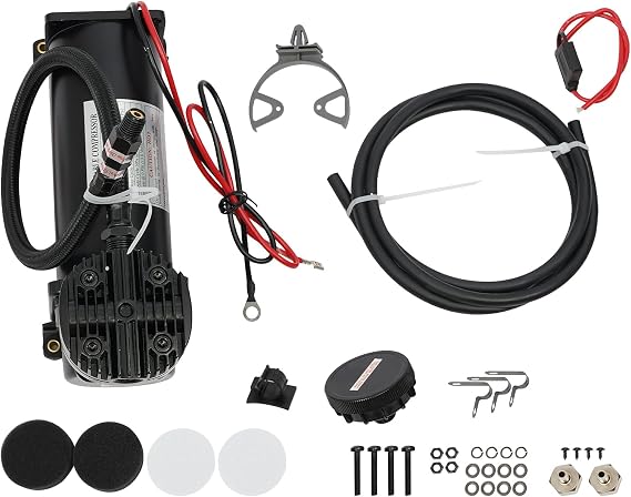 12V Air Compressor Kit 200PSI Portable Tyre Inflator for Car Air Ride Suspension System Pneumatic Tools 1.75CFM Flow Rate with 23A Fuse IP53 Waterproof for Caravan SUV Truck