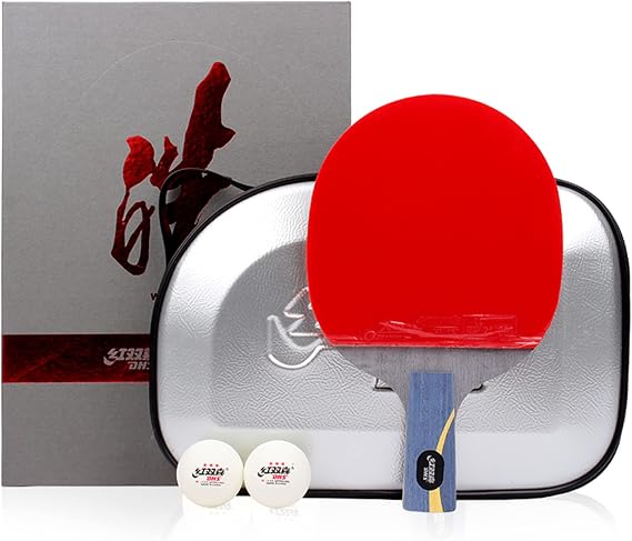 Professional Ping Pong Racket Set with Racket Case,Offensive Table Tennis Bats,Suitable for Coaches and Senior Athletes/1 Pack/Long Handle
