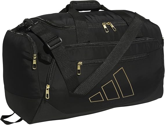 adidas Defender Duffel Bag, Black/Gold Metallic, OSFA