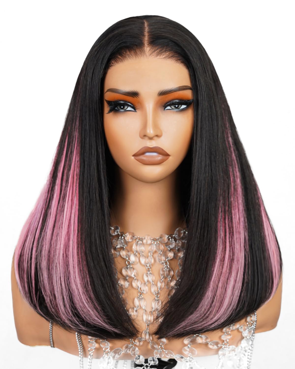 Arabella Hair 5x6 Glueless Wigs, 4 Pcs Clip in Hair Extensions, 280% Density, Straight 16inch