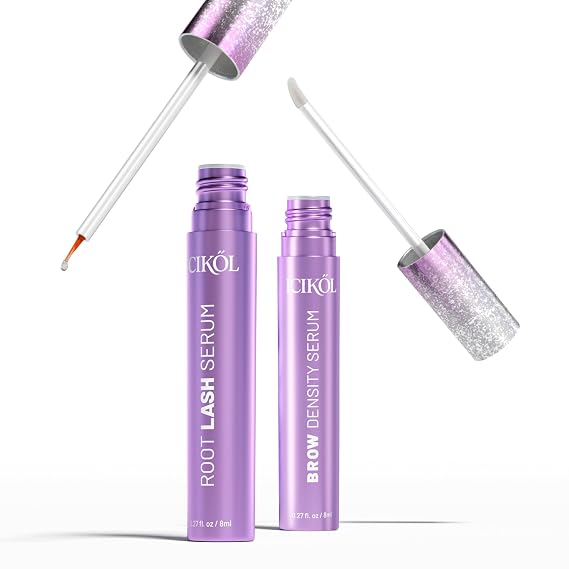Lash & Brow Growth Serum Set - Eyelash & Eyebrow Serum with Biotin, Peptides & Plant Extracts - Fuller, Longer-Looking Lashes & Thicker Brows - Vegan, Prostaglandin-Free, 2 8ml Value Duo
