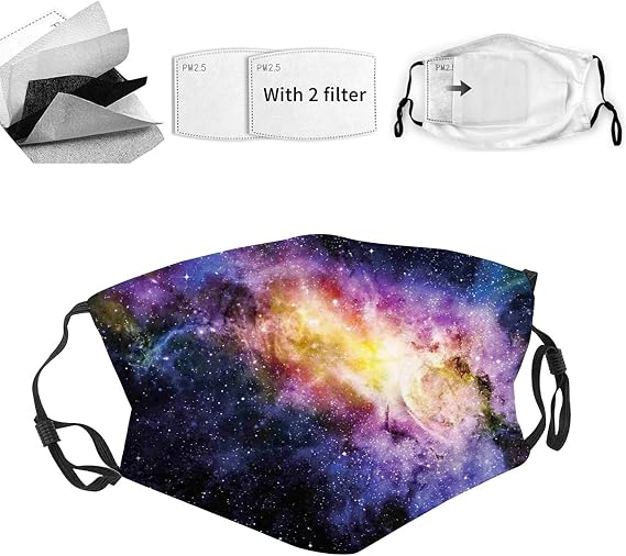 Fashion Face Mask With Filter Pocket,Washable Face Bandanas Balaclava Reusable Fabric Mask For Men Women