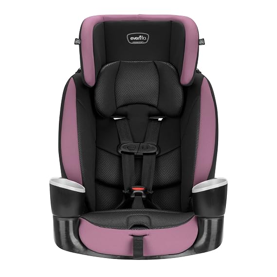 Evenflo Maestro Sport Booster Car Seat | Forward-Facing Booster Converts to Belt-Positioning Booster, 30-100 lbs., 2-10 Years Old (Whitney Purple)