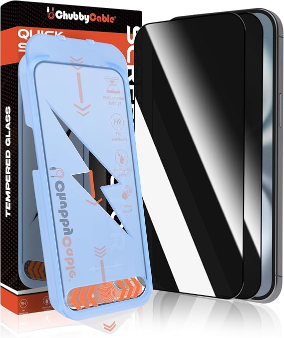 chubbycable Privacy Screen Protector for iPhone 14 Pro, 2 Pack