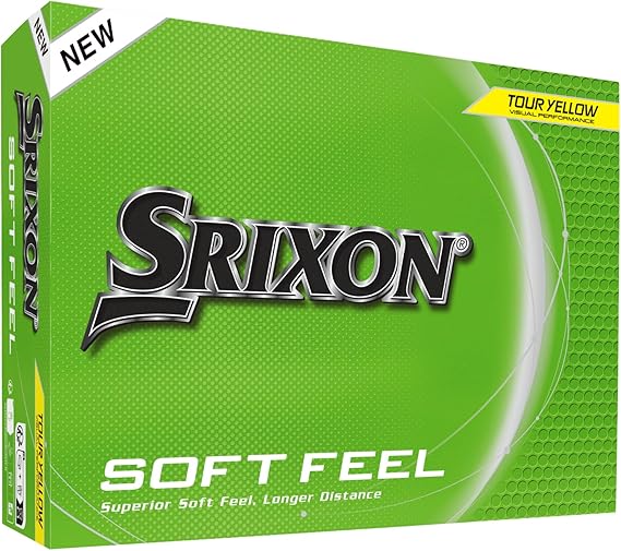 Srixon SOFT FEEL_14 Ultra-soft and long distance golf balls| Stable trajectory and controlled spin| Premium feel and control around the green| Yellow/White