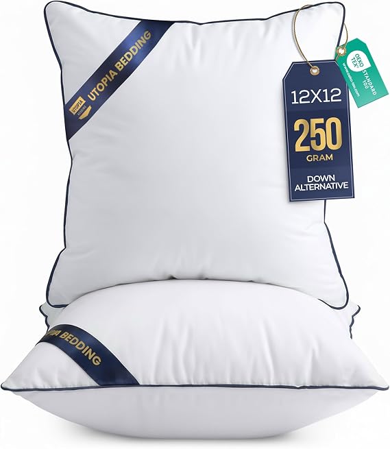 Utopia Bedding 12x12 Throw Pillow Inserts, Decorative Pillows, Pack of 2