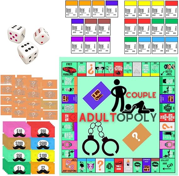 Adultopoly: Couples Date Night Game - 2 Set Relationship Conversation Cards