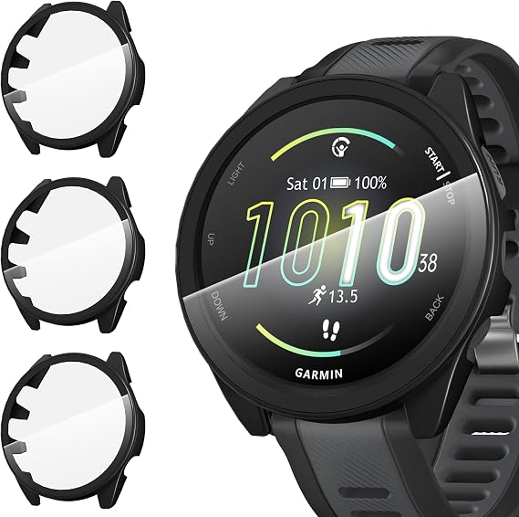 Suoman 3 Pack for Garmin Forerunner 165 Protector Case-Black