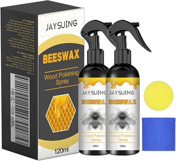 2Pcs Natural Beeswax Care Spray & Restorer, 2025 New Bees Wax Furniture Polish and Cleaner, Beeswax Furniture Polish for Wood, For Living Room, Kitchen, Leather and Furnitures Polishs - 120 ML