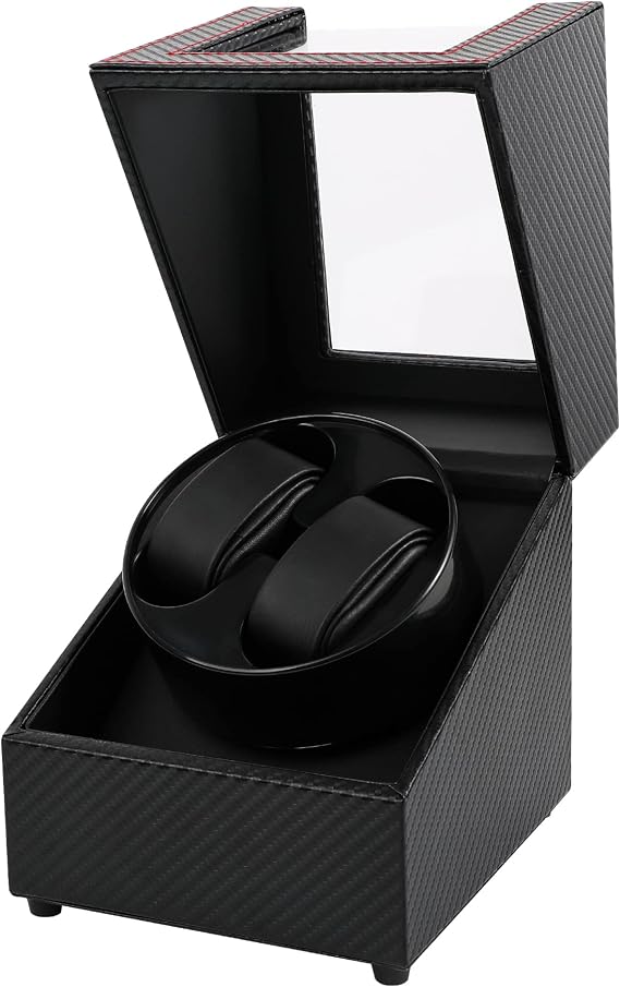 Latest Double Watch Winder Box, Mute Japanese Motor, Dual Automatic Watches Winder Rotation Storage Case Display Box for Automatic Mechanical Watches