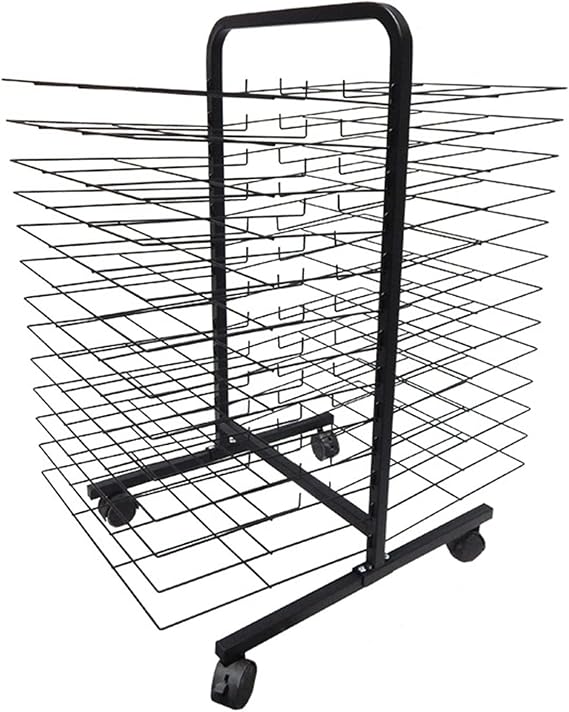Mobile Art Drying Rack with Shelves for Artists and Art Organization 7