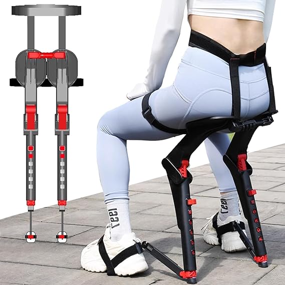 Chairless Chair, Exoskeleton Human Wearable Seat, Portable Foldable Wearable Chair Invisible Seats, Outdoor Fishing Stool, Chairless Chair Wearable Leg Ergonomics Lightweight Seat