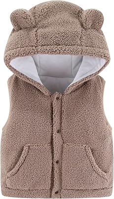 Infant Boys Girls Thicken Fleece Vest Cute Hood Sleeveless Jacket Windproof Warm Coat Outerwear